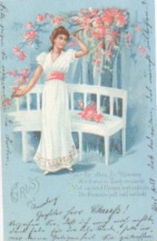 Lady with flowers "Just Her Alone" o October 3, 1904