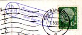 95485 Oberwarmenstein country postmark post office stamp o 13.5.1959