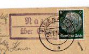 99826 Nazza country postmark o July 27, 1936 on postcard Burg Hanstein
