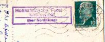 99786 Hohnsteinsche Forst-Senhienhof country postmark post office stamp o 4.6.1965