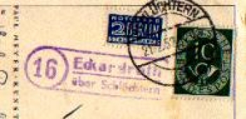 63628 Eckardroth country postmark o 02/21/1952 on postcard with dwarf