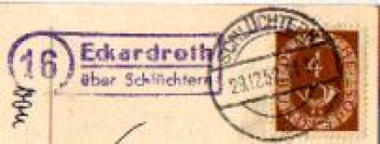 63625 Eckardroth country postmark o 29.12.1952 on New Year's card chimney sweep