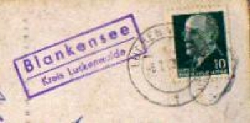 14959 Blankensee, country postmark, post office postmark o 6.7.1963