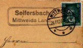 09661 Seifersbach, Landpoststempel, Posthilfsstellenstempel, o 24.11.1928 auf AK