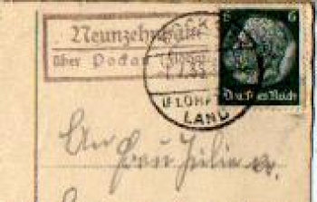 09514 Neunzehnhain country postmark o 1.7.1933 on postcard hammer mill