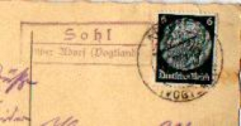 08626 Sohl country postmark o approx. 1930 on postcard