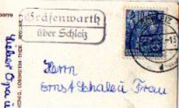 07929 Grafenwarth country postmark o June 23, 1951 on postcard Bleiloch-Saaletalsperre