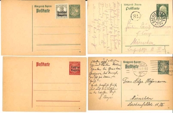 Bavaria 4 different postal stationery