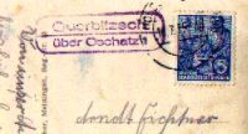 04769 Querbitzsch country postmark o 18.7.1955 on postcard Erfurt Cathedral and Serverikirche