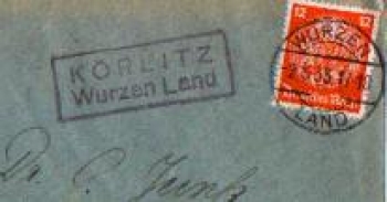 04808 Körlitz Landpoststempel Posthilfsstellenstempel o 2.5.1933 auf Umschlag