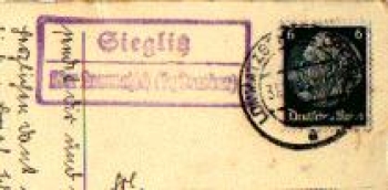 01665 Sieglitz country postmark o December 31, 1933 on a New Year's card