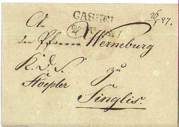 Cassel Jan 24, 1827 Vorphila letter