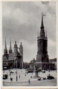 Halle Saale Markt Straßenbahn o 12.12.1937