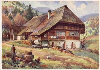 Merker artist card "Farmhouse" * approx. 1940