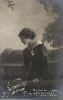 Frauen Serienkarte Nr. 7957/2 " Sehnsucht erfüllt mein Herz" gebr. ca. 1920