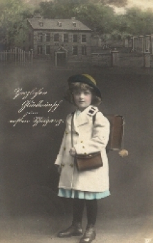 Back to school, girl, school bag, o 1917