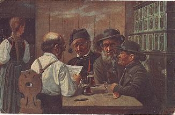 Schwarzwaldtrachten Dorfpolitiker Künstlerkarte H. Hoffmann  * ca. 1920