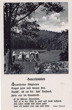 Song card Bauerlandlied Tanzende * ca. 1950