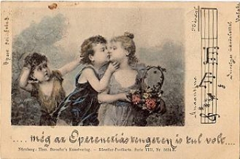 Children's song card kiss flowers o 21.2.1900