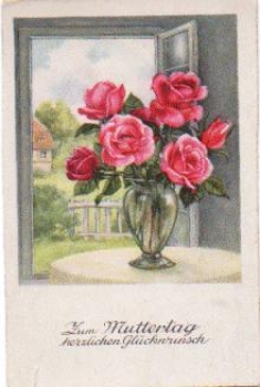 red roses Mother's Day, gebr. circa 1920