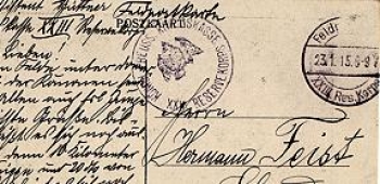 Field postcard Royal Prussian War Chest, 23rd Resevekorps o January 23, 1915