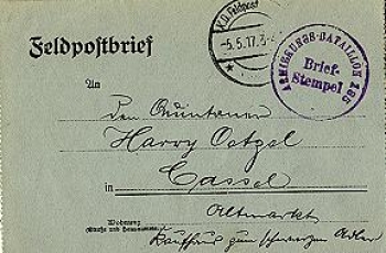 Field post letter, Armierungs-Bataillon, No. 185, o 5.5.1917