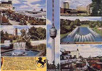 Stuttgart Airport, Central Station, TV Tower, * approx. 1970