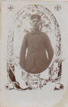 Deutscher Soldat, 1.WK Patriotika Echtfoto * ca. 1916
