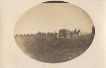 Deutsche Militär Kolonne 1. WK. Pferdewagen Echtfoto * ca. 1915