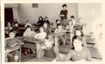 Schulklasse, Klassenzimmer Echtfoto * ca. 1950
