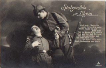 German soldier dying military WW1. Series card 3433-6 o July 18, 1915
