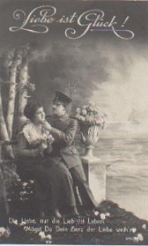 Marriage, couple on bench, series No. 4473/3, gebr. 06/27/1918