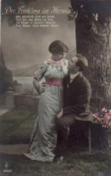 Liebespaar "Frühling im Herzen" Serie 582/4 * ca. 1920