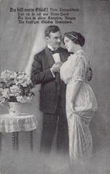 Married couple "You are my happiness" series card 0514 used. 9/1/1917