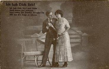 Lovers "I love you" series card 0526 * approx. 1910