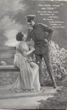 Lovers "Only love brings us happiness" Feldpost 1. K.S. Reinforcement Battalion No. 21, 1st Company o 5.11.1917