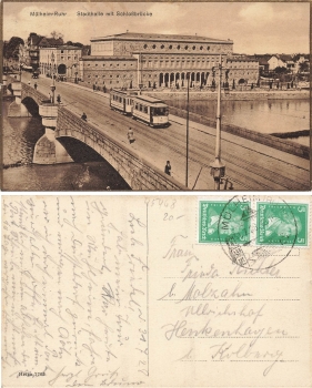 Mühlheim city hall bridge tram o 31.07.1928