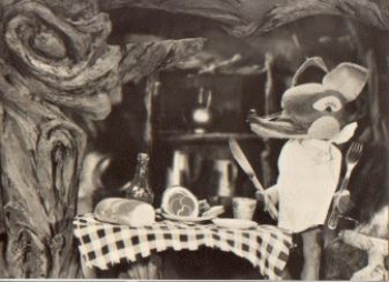 Mister Fox with ham East German children's television * around 1970
