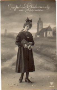 Confirmation serial card 8757/4 used. circa 1920