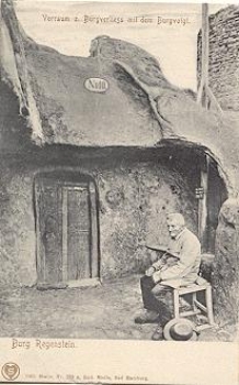 38889 Burg Regenstein Vorraum z. Burgverlies mit dem Burgvoigt * ca. 1900