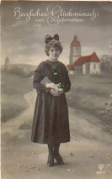Confirmation greeting card series 8757/1 used. ca.1920