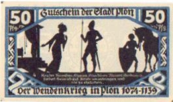 24306 Plön Städtenotgeld 50 Pfennige Wendenkrieg Nr. 4 1921