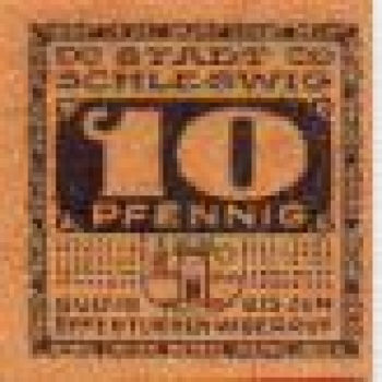 24837 Schleswig city emergency money worth 10 Pfennig around 1920