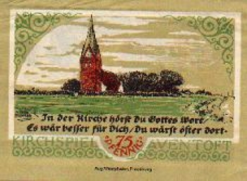 25927 Aventoft Städtenotgeld Wert 75 Pfennige 1921