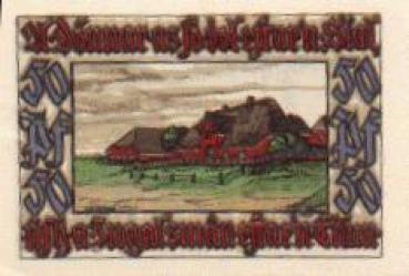 25946 Norddorf city emergency money 50 pfennigs farmhouse 1921