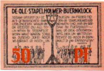 25878 Seeth Städtenotgeld, 50 Pfennige Ole Stepelhomer Büernklock 1922