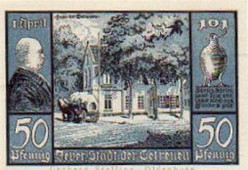 26441 Jever city emergency money 50 pfennig house of the faithful 1920