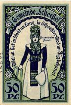 27383 Scheeddel city emergency money 50 pfennigs Scheeddel bride 1921