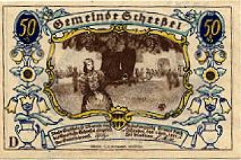 27383 Scheeßel Städtenotgeld 50 Pfennige Mädchen in Tracht 1921
