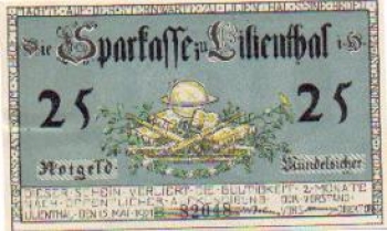 Lilienthal, Städtenotgeld, Wert 25 Pfennige, 1921